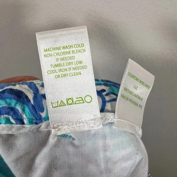 Lilly Pulitzer Adie Shorts Size 6 Chasing Tails Print Fish Blue Preppy Vacation - Picture 9 of 9